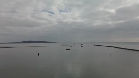 Vessel arriving to Dublin Stock Footage 150125966