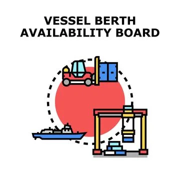 Vessel berth availability board concept illustration Stock Illustration