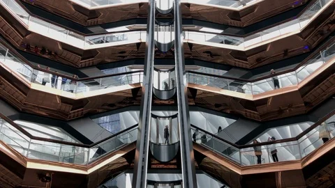 The Vessel at Hudson Yards, elevator Stock Footage 117547388