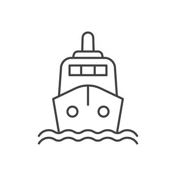Vessel icon in line stroke flat style. Ship vector illustration on isolated.. 스톡 일러스트