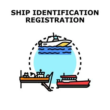 Vessel identification and registration concept vector illustration Stock Illustration
