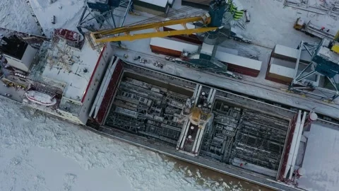 The vessel is loaded at a mooring. Stock Footage 165914558