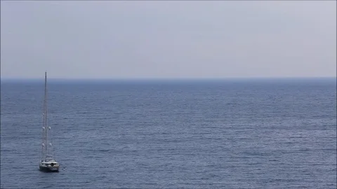 Vessel in the middle of the sea 스톡 동영상 75928959