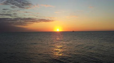 A vessel on the ocean. Stock Photos