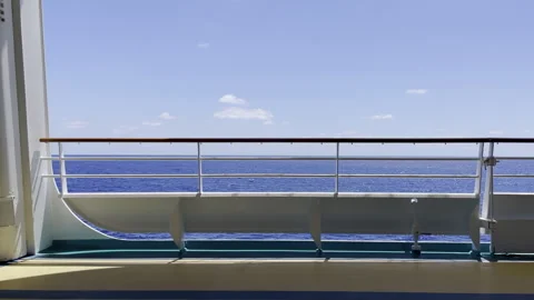 Vessel Railing While Cruising Aboard Large Ship Video stock 241567536