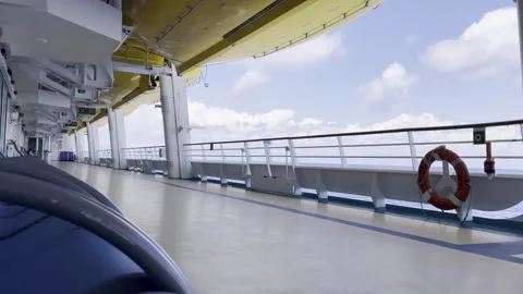 Vessel Railing While Cruising Aboard Large Ship Vídeo Stock 241567810