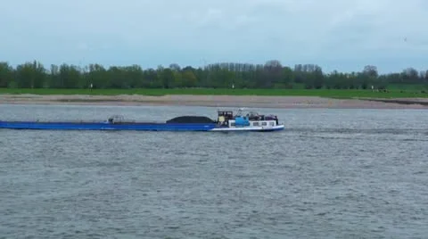 Vessel on the river rine Video stock 10891955