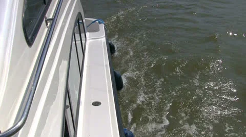 Vessel sails on the canal, side view Stock Footage 22708254