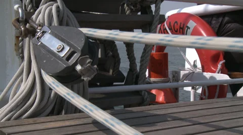 VESSEL SAILS RIGGING 1 Stock Footage 39370075