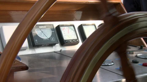 VESSEL STEERING WHEEL 2 Stock Footage 39368891