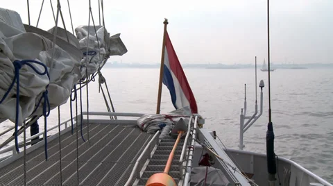 VESSEL STERN DUTCH FLAG Stock Footage 39369945