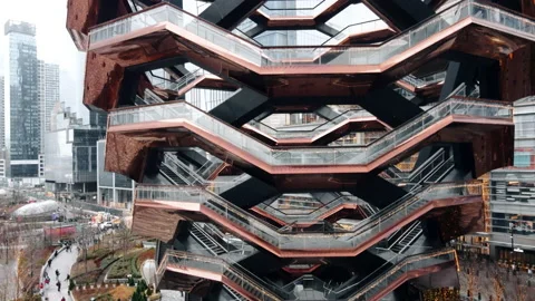Vessel structure in Manhattan New York, aerial view. Stock Footage 168382593