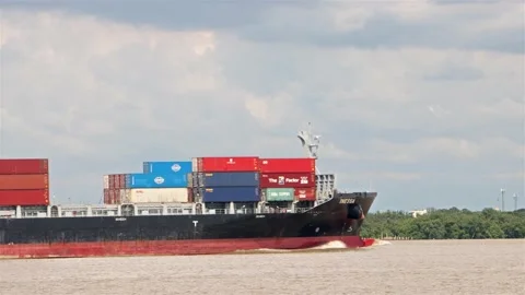 The Vessel Type Container Ship INESSA Stock Footage 227024990