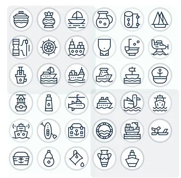 Vessel Vector Icon Repository containing 35 Regular Line 128x128 Detail Enh.. Illustrazione stock