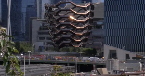 The Vessel Viewed from the High Line in Hudson Yards Manhattan NYC Stock Footage 246573628