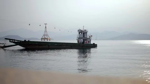 Vessel is in the water Video stock 73314977