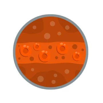 Vessels and arteries under microscope. Red Blood cells in canal. Stock Illustration