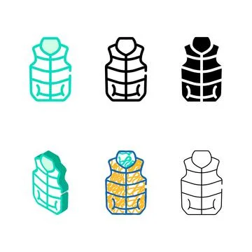 Vest clothes color icon vector clean color Stock Illustration