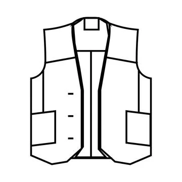 Vest denim line icon vector illustration Stock Illustration