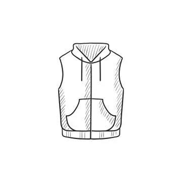 Vest down jacket sketch icon 스톡 일러스트