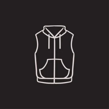 Vest down jacket sketch icon 스톡 일러스트