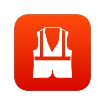 Vest icon digital red Stock Illustration