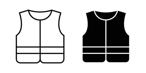Vest jacket icon in black and white. vector icon pack for websites Stock Illustration