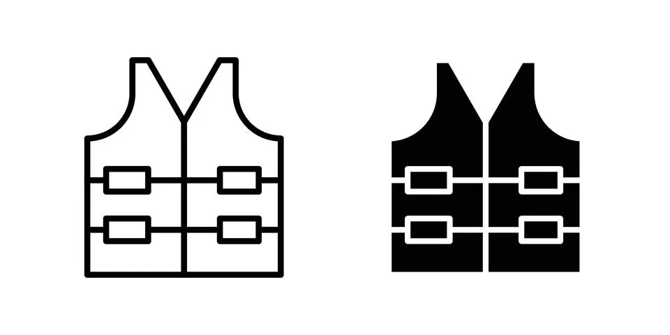 Vest jacket icon illustration vector, icon set for apps Stock Illustration