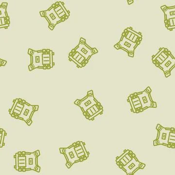 Vest paintball game line vector seamless pattern Stock Illustration