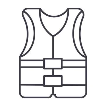 Vest vector line icon, sign, illustration on background, editable strokes Stock Illustration