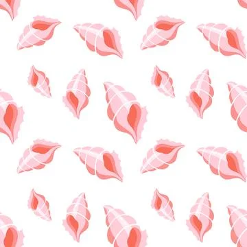 Vestor seamless pattern with seashell Illustrazione stock
