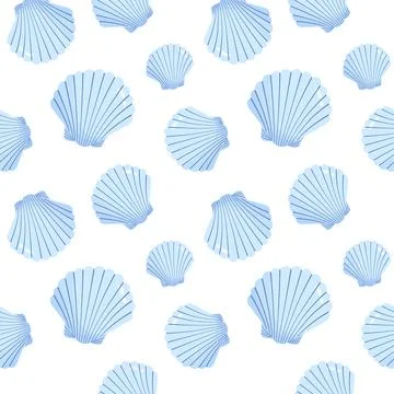 Vestor seamless pattern with seashell Stock Illustration