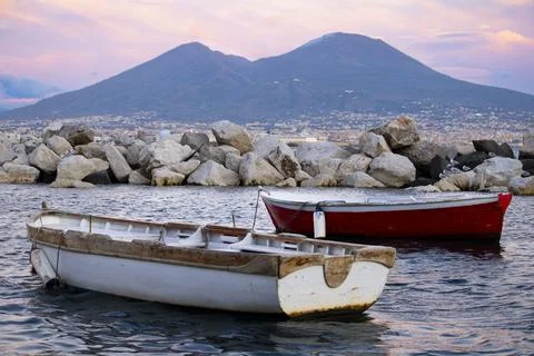 Vesuvius at sunset Stock Photos