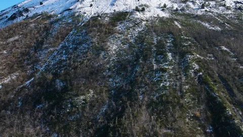 Vesuvius volcano crater in winter. View of Vesuvius and surroundings. Aerial Stock Footage 172097486