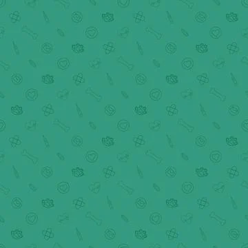 Vet seamless pattern. Funny dogs and cats. Flat vector illustration Stock Illustration