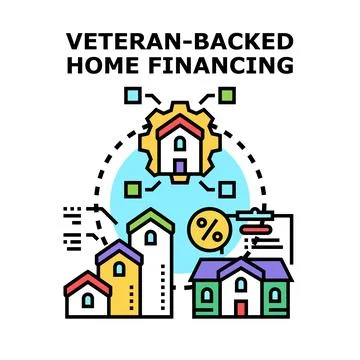 Veteran backed home financing program for housing assistance Stock Illustration