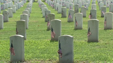 Veteran Cemetery flags M HD Stock Footage 137235