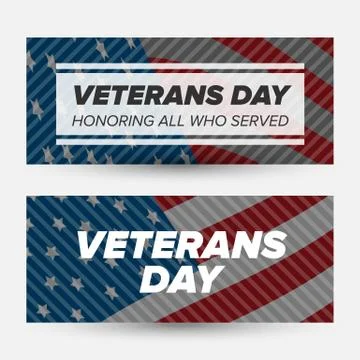 Veteran day banners Stock Illustration