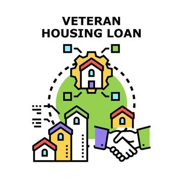 Veteran housing loan program helping many people Stock Illustration