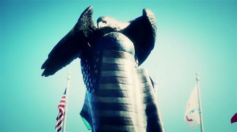 Veteran Memorial statue Stock Footage 40237261