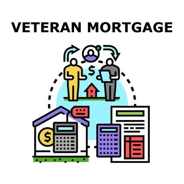 Veteran mortgage program eligibility and home financing Stock Illustration