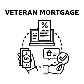 Veteran mortgage program offering home loan assistance Stock Illustration