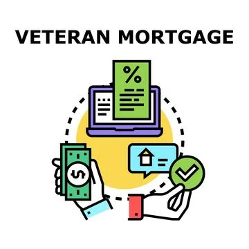 Veteran mortgage program offering home loan assistance Stock Illustration