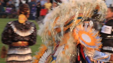 Veteran Procession circles Pow Wow Stock Footage 45728065