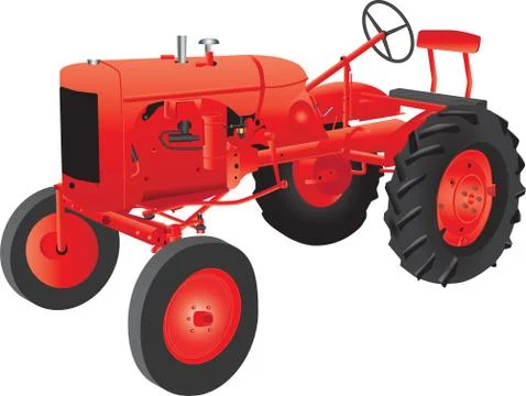 Veteran Tractor Stock Illustration