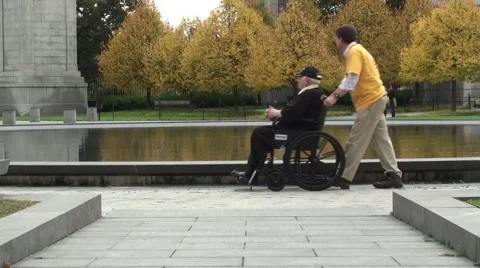 Veteran - Wheelchair 스톡 동영상 43697503