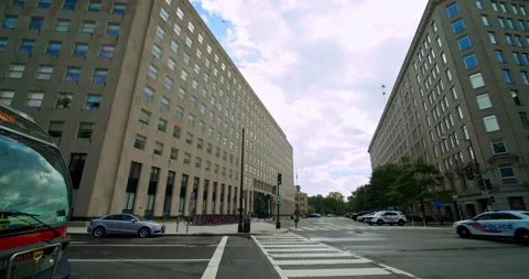 The Veterans affairs building and the Export Import Bank, Washington D.C. Stock Footage 138506221