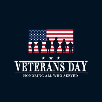 Veterans Day Background Design. Honoring all who served Stock Illustration
