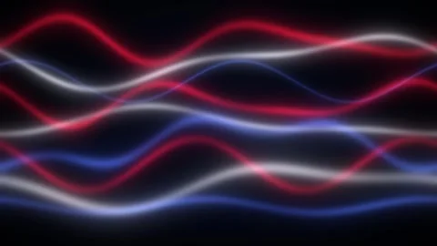 Veterans Day Background, Red White Blue Light Ribbons, Loop Stock Footage 347973170