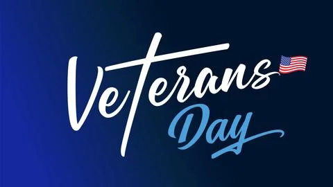Veterans day calligraphy web slide Illustrazione stock